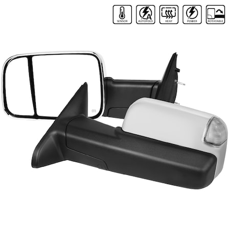 Spec-D Tuning 13-15 Dodge Ram Towin Mirrors -Chrome RMX-RAM13CHP-AT-FS